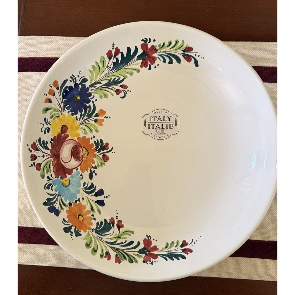 Nova Deruta Floral Bowl Made In Italy Hand Painted and Decal NEW Never Used